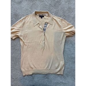 Burberry London knit short sleeve polo, Small $525 G43